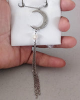 Set Cadena y aretes Luna plateado - SET42